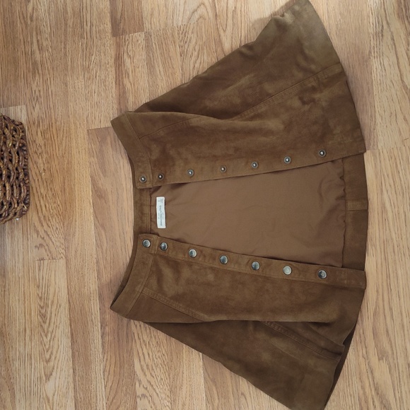 Cognac Vintage Abercrombie suede skirt - Picture 2 of 4